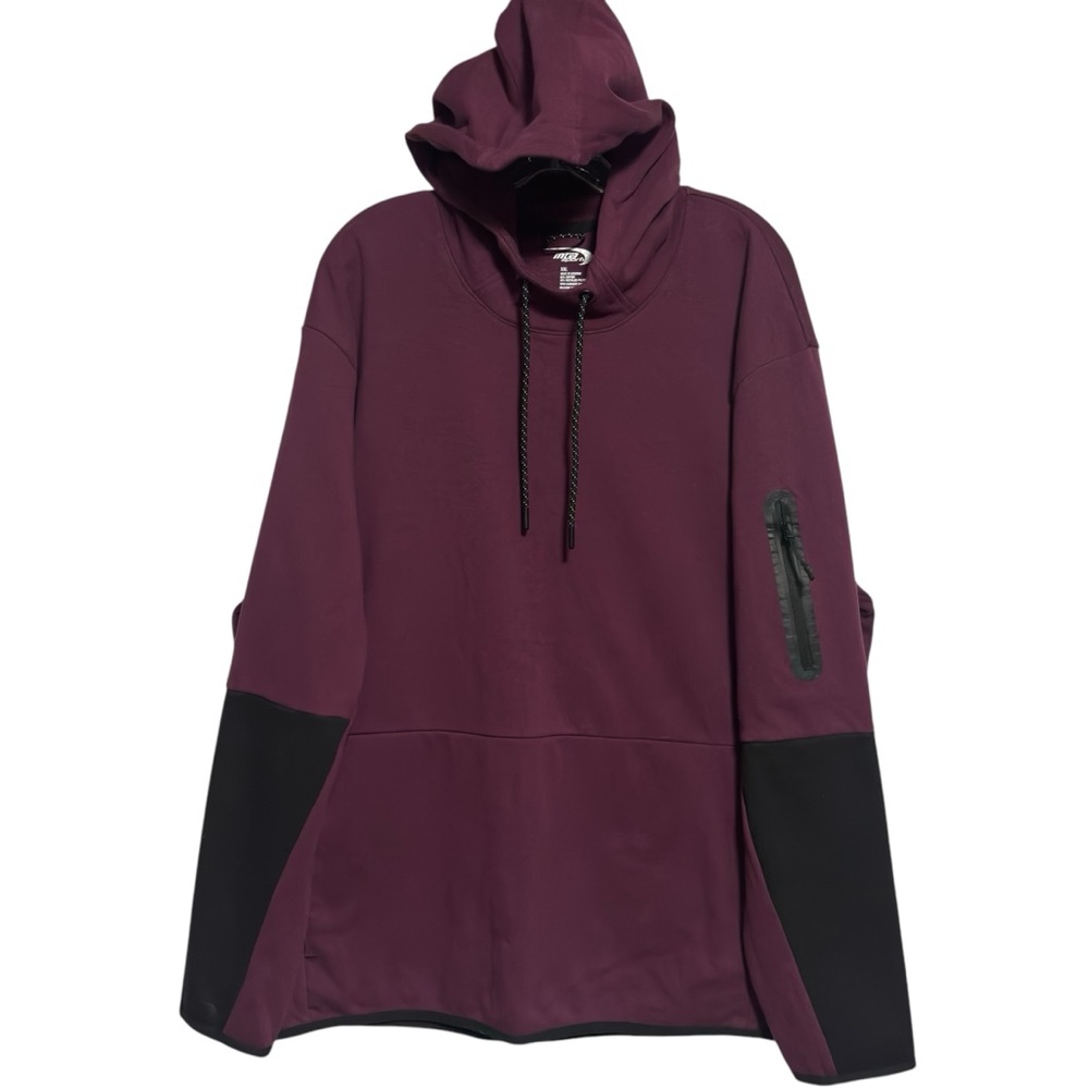 mta sport long sleeve pullover maroon (wine) black hoodie sweatshirt XXL EUC